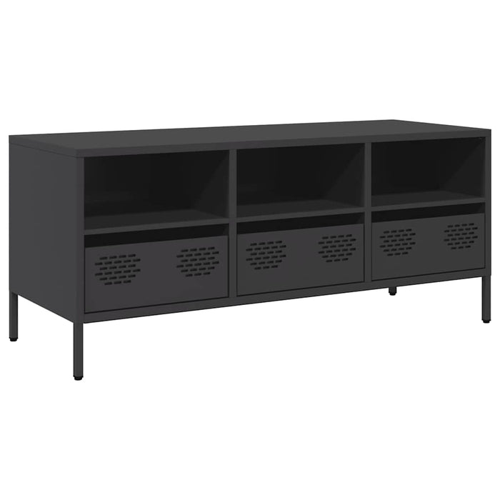 Dulap TV, negru, 101,5x39x43,5 cm, oțel laminat la rece - WALTI WALTI