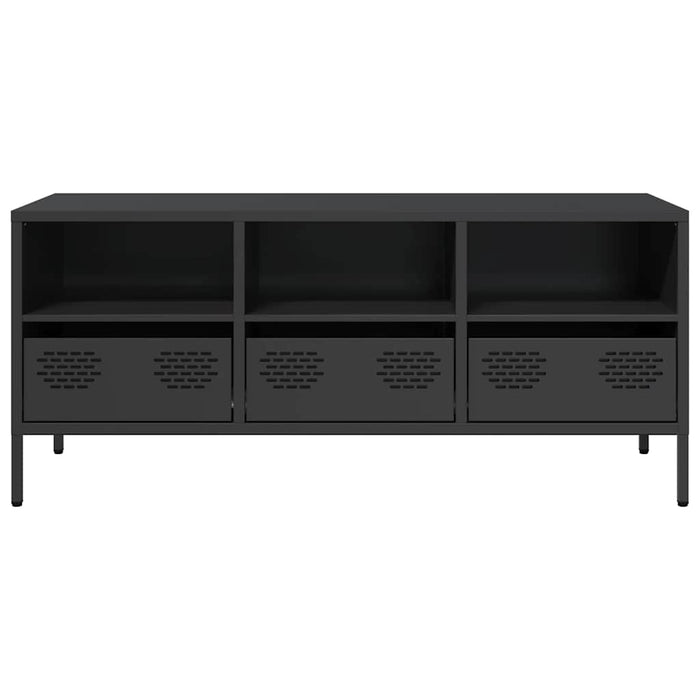 Dulap TV, negru, 101,5x39x43,5 cm, oțel laminat la rece - WALTI WALTI