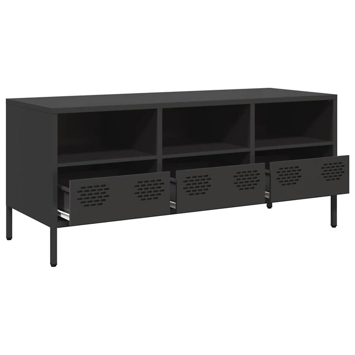 Dulap TV, negru, 101,5x39x43,5 cm, oțel laminat la rece - WALTI WALTI