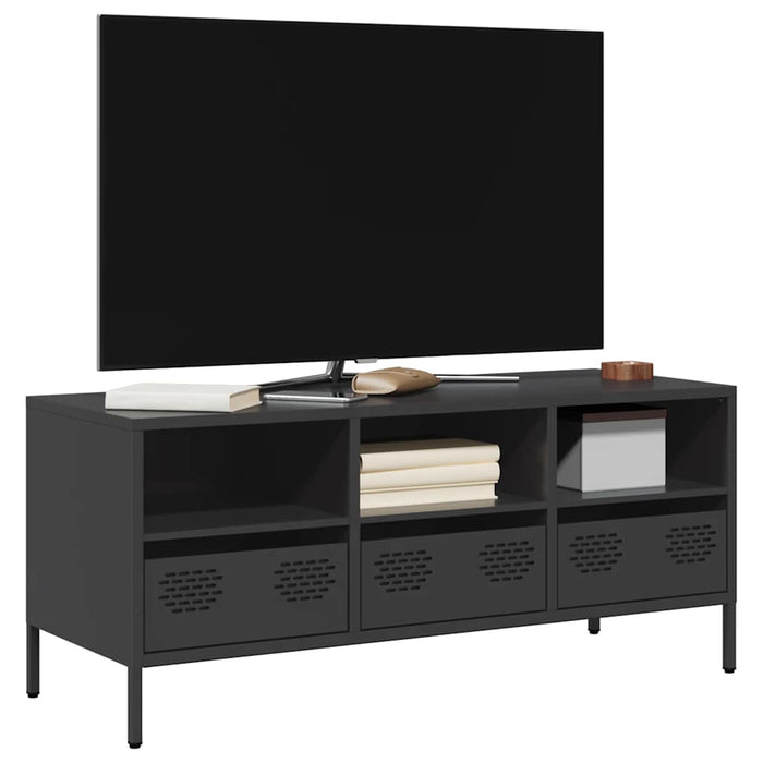Dulap TV, negru, 101,5x39x43,5 cm, oțel laminat la rece - WALTI WALTI