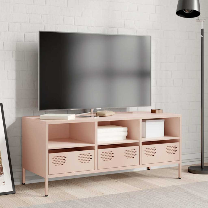 Dulap TV, roz, 101,5x39x43,5 cm, oțel laminat la rece - WALTI WALTI