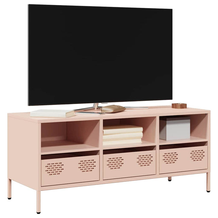 Dulap TV, roz, 101,5x39x43,5 cm, oțel laminat la rece - WALTI WALTI