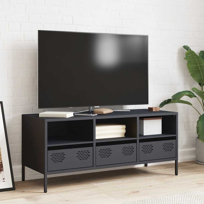 Dulap TV, antracit, 101,5x39x43,5 cm, oțel laminat la rece - WALTI WALTI