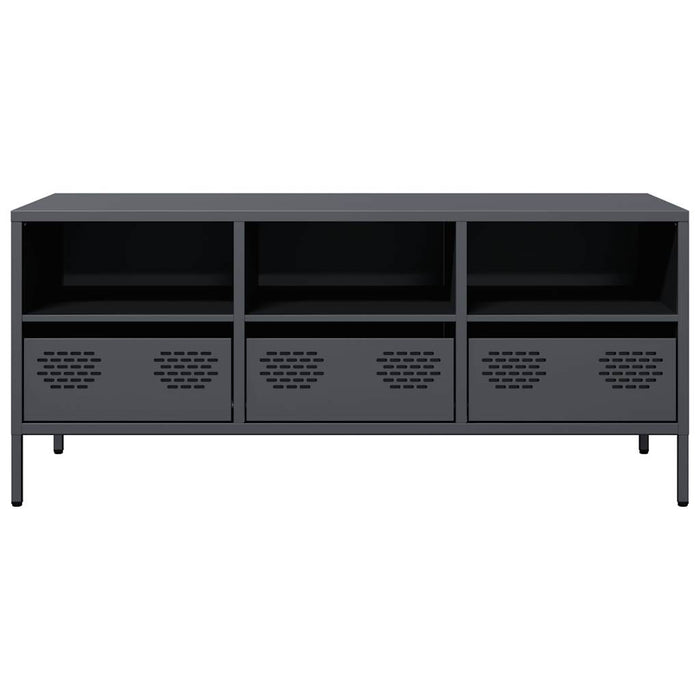 Dulap TV, antracit, 101,5x39x43,5 cm, oțel laminat la rece - WALTI WALTI