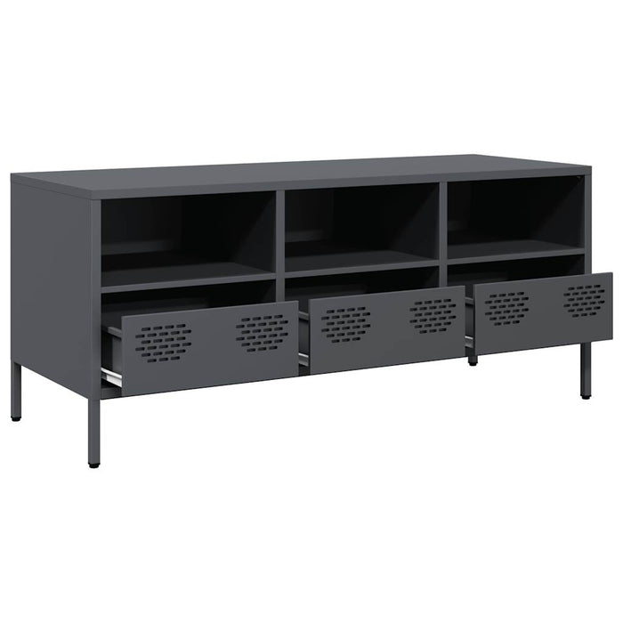 Dulap TV, antracit, 101,5x39x43,5 cm, oțel laminat la rece - WALTI WALTI