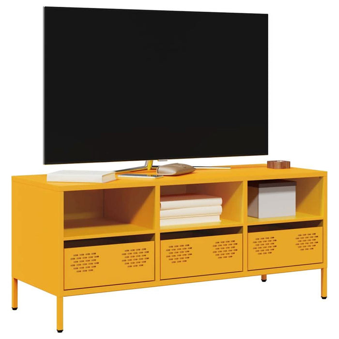 Dulap TV, galben muștar, 101,5x39x43,5 cm, oțel laminat la rece - WALTI WALTI