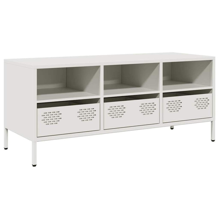 Dulap TV, alb, 101,5x39x43,5 cm, oțel laminat la rece - WALTI WALTI