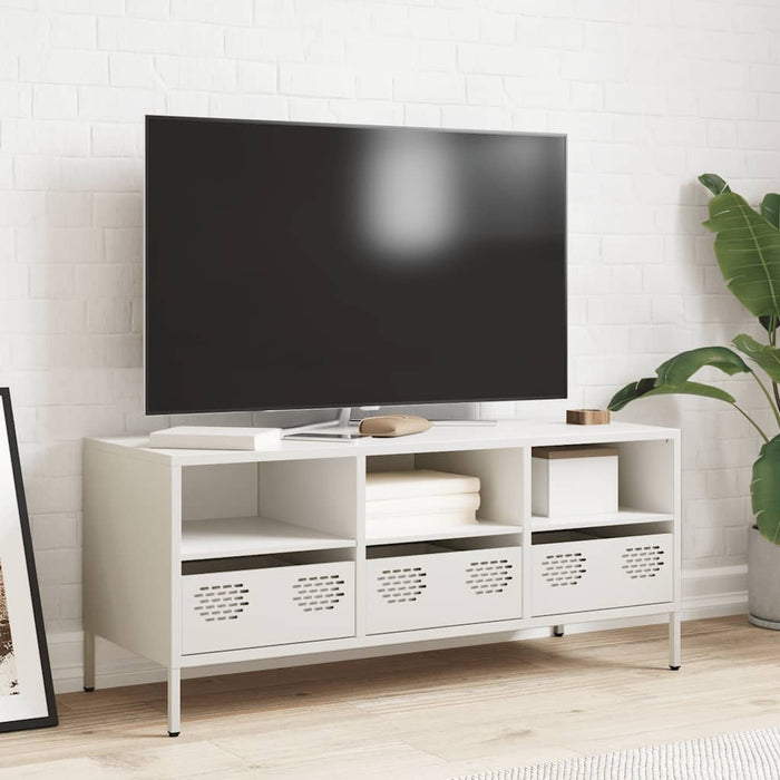 Dulap TV, alb, 101,5x39x43,5 cm, oțel laminat la rece - WALTI WALTI