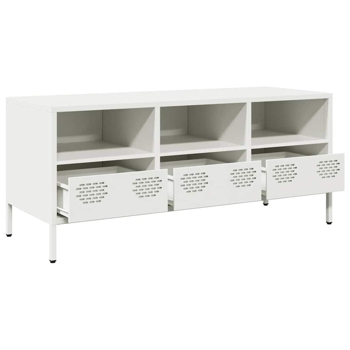 Dulap TV, alb, 101,5x39x43,5 cm, oțel laminat la rece - WALTI WALTI