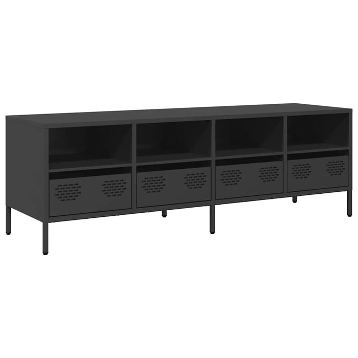 Dulap TV, negru, 135x39x43,5 cm, oțel laminat la rece WALTI