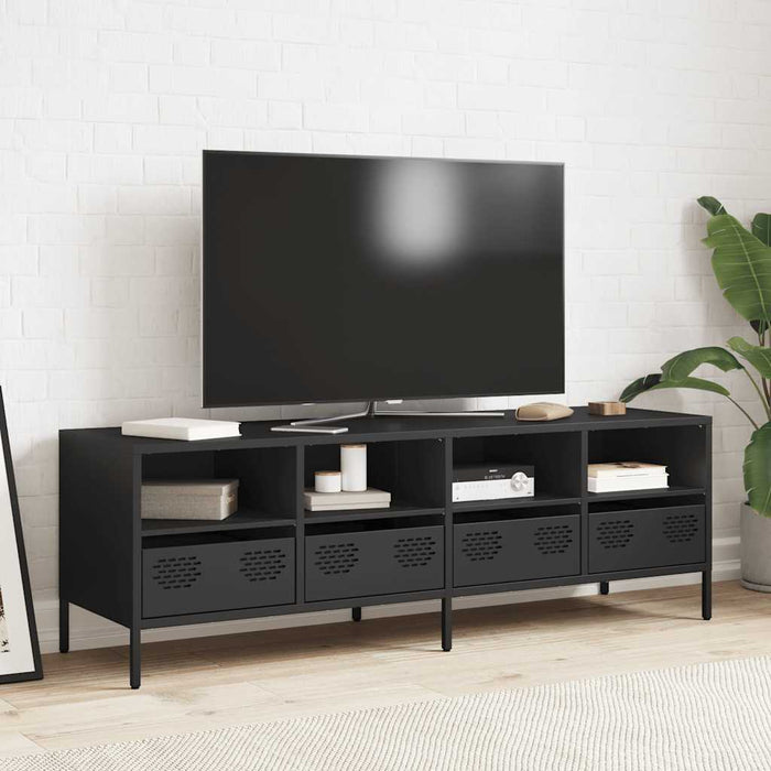 Dulap TV, negru, 135x39x43,5 cm, oțel laminat la rece WALTI