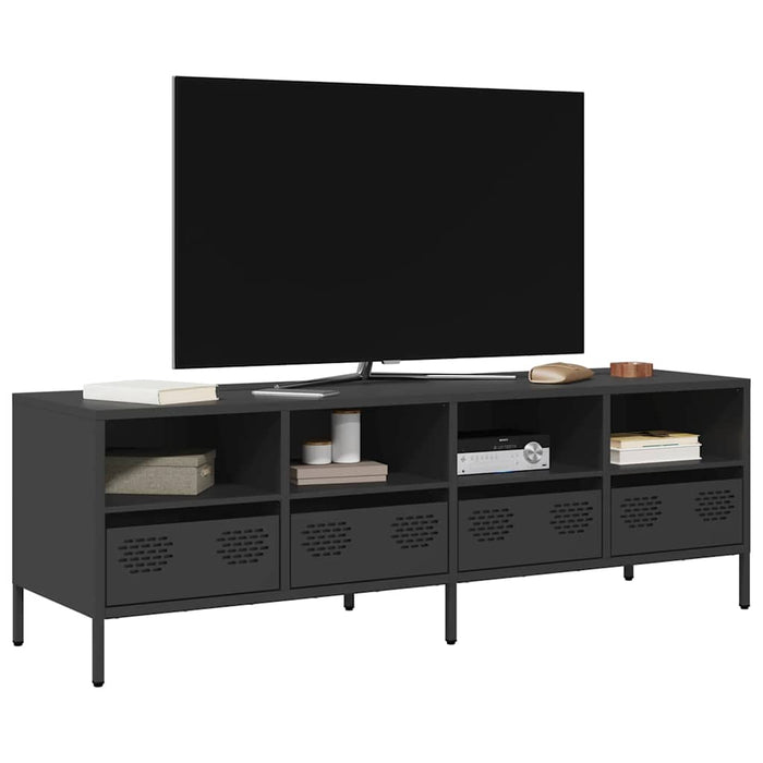 Dulap TV, negru, 135x39x43,5 cm, oțel laminat la rece WALTI