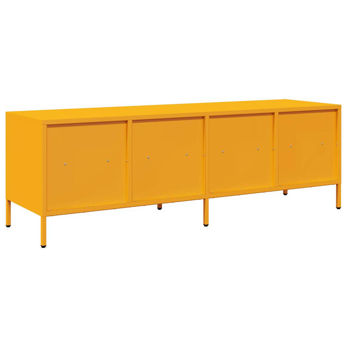 Dulap TV, galben muștar, 135x39x43,5 cm, oțel laminat la rece WALTI