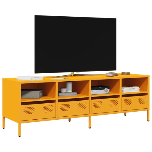Dulap TV, galben muștar, 135x39x43,5 cm, oțel laminat la rece - WALTI WALTI