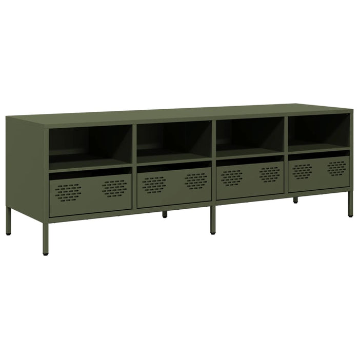 Dulap TV, verde măsliniu, 135x39x43,5 cm, oțel laminat la rece WALTI