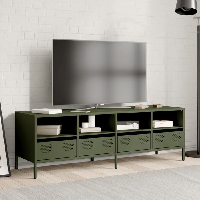 Dulap TV, verde măsliniu, 135x39x43,5 cm, oțel laminat la rece WALTI