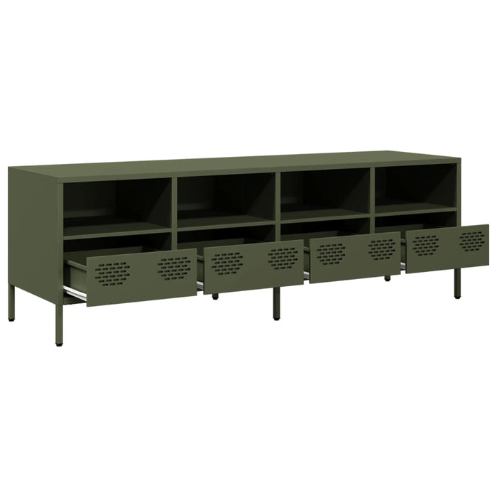 Dulap TV, verde măsliniu, 135x39x43,5 cm, oțel laminat la rece WALTI
