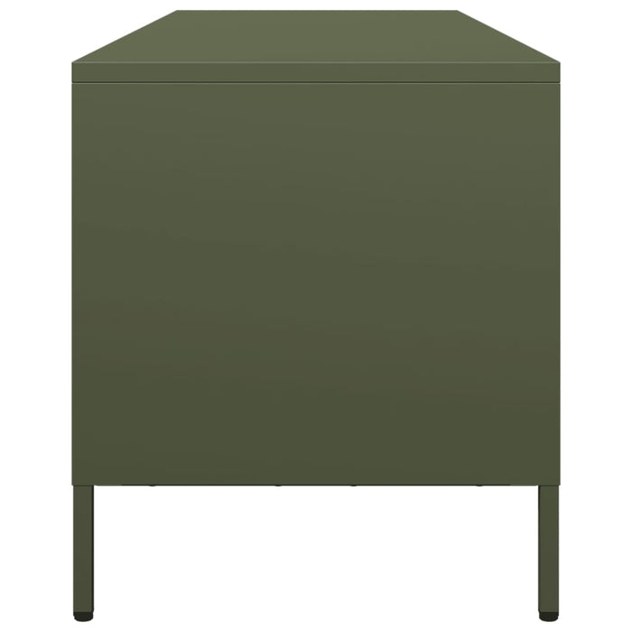 Dulap TV, verde măsliniu, 135x39x43,5 cm, oțel laminat la rece WALTI