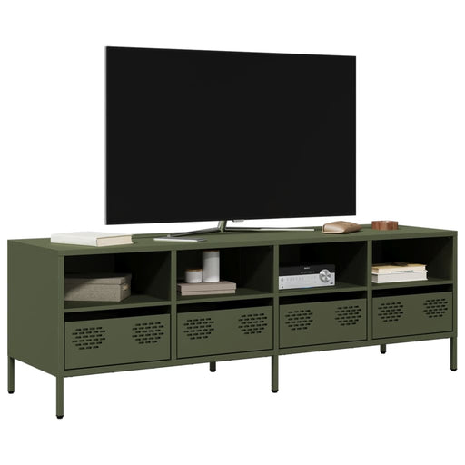 Dulap TV, verde măsliniu, 135x39x43,5 cm, oțel laminat la rece - WALTI WALTI