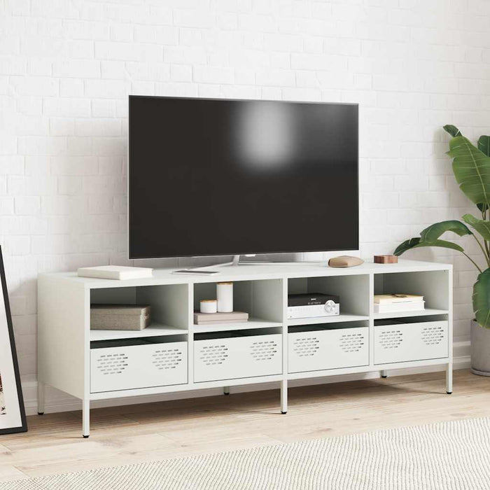 Dulap TV, alb, 135x39x43,5 cm, oțel laminat la rece - WALTI WALTI