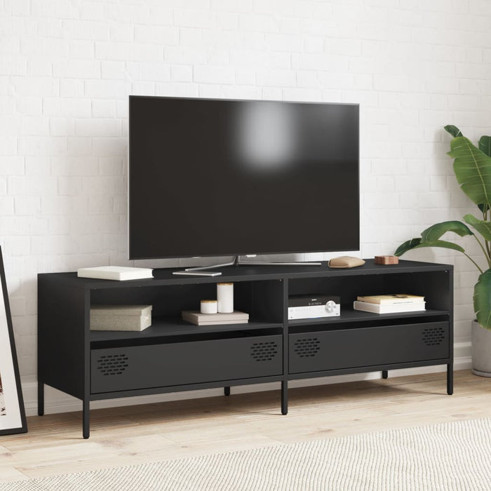 Dulap TV, negru, 135x39x43,5 cm, oțel laminat la rece WALTI