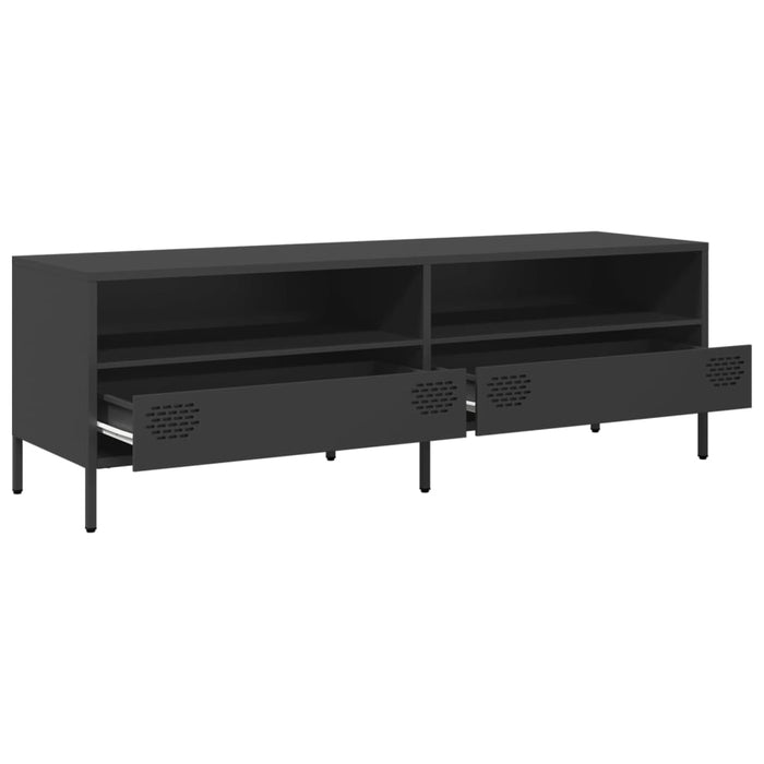 Dulap TV, negru, 135x39x43,5 cm, oțel laminat la rece WALTI