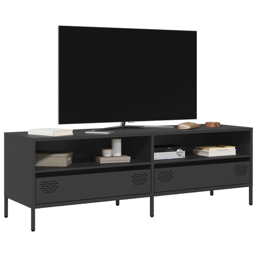 Dulap TV, negru, 135x39x43,5 cm, oțel laminat la rece - WALTI WALTI