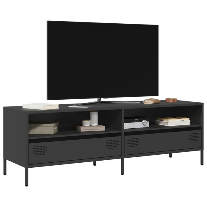 Dulap TV, negru, 135x39x43,5 cm, oțel laminat la rece WALTI
