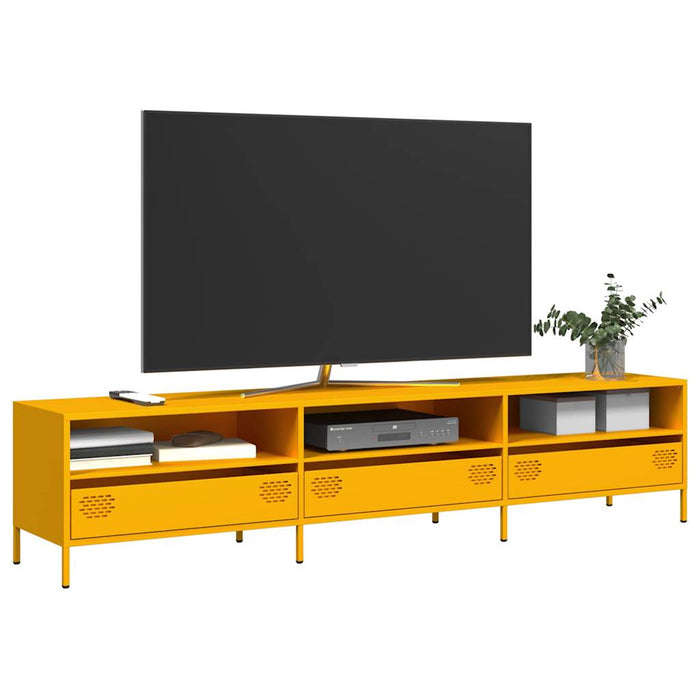 Dulap TV, galben muștar, 202x39x43,5 cm, oțel laminat la rece WALTI