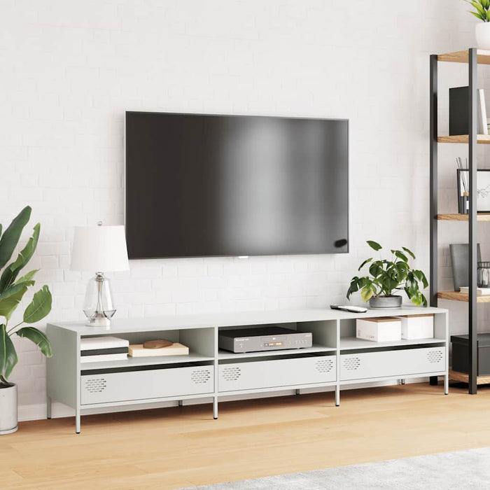 Dulap TV, alb, 202x39x43,5 cm, oțel laminat la rece - WALTI WALTI