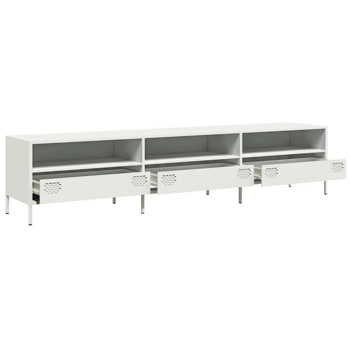Dulap TV, alb, 202x39x43,5 cm, oțel laminat la rece - WALTI WALTI