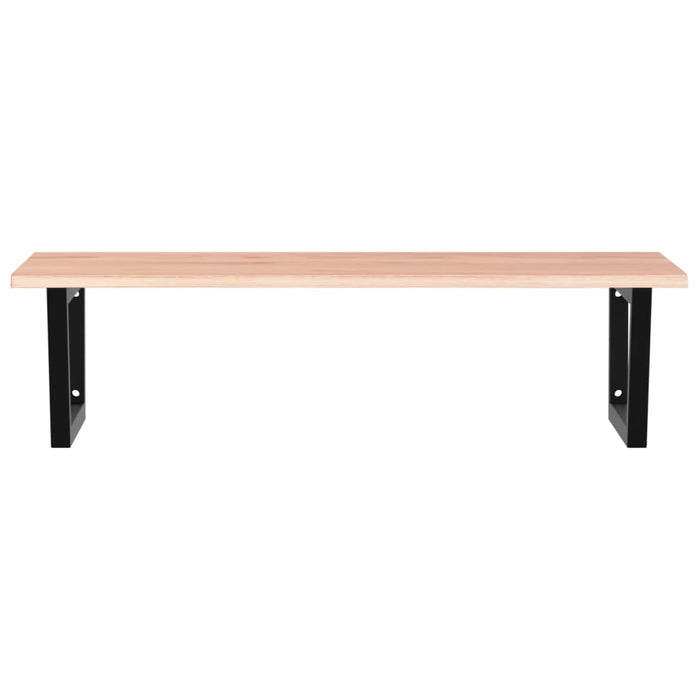 Raft pentru lavoar montat pe perete, oțel și lemn masiv stejar - WALTI WALTI