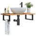 Raft pentru lavoar montat pe perete, oțel și lemn masiv acacia - WALTI WALTI