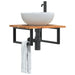 Raft pentru lavoar montat pe perete, oțel și lemn masiv acacia - WALTI WALTI