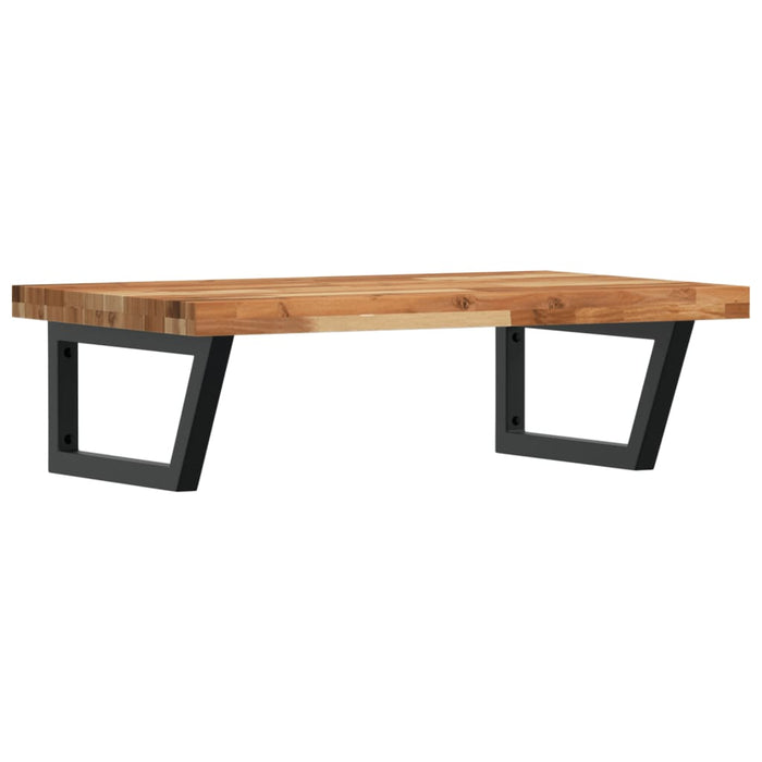 Raft pentru lavoar montat pe perete, oțel și lemn masiv acacia - WALTI WALTI