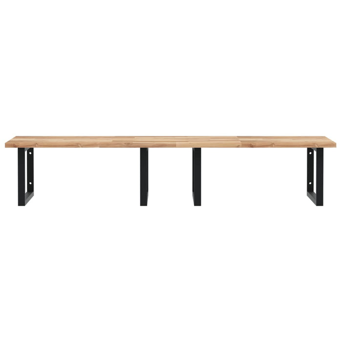 Raft pentru lavoar montat pe perete, oțel și lemn masiv acacia - WALTI WALTI