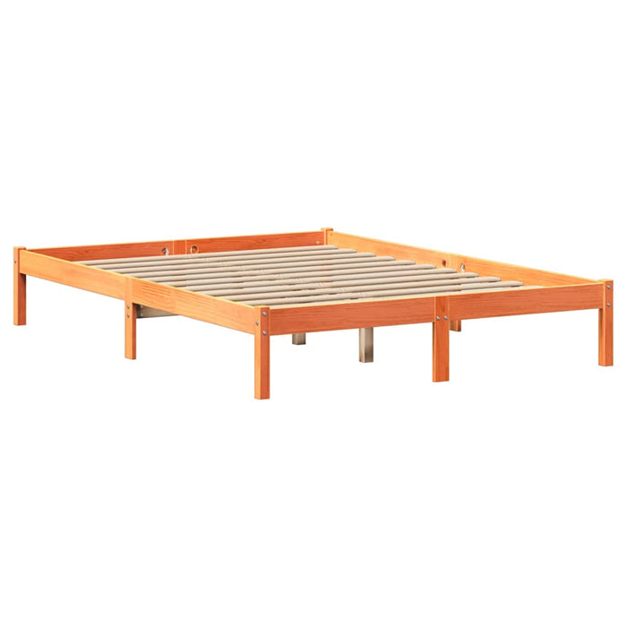 Cadru pat fără saltea, maro ceruit, 140x190 cm, lemn masiv pin - WALTI WALTI