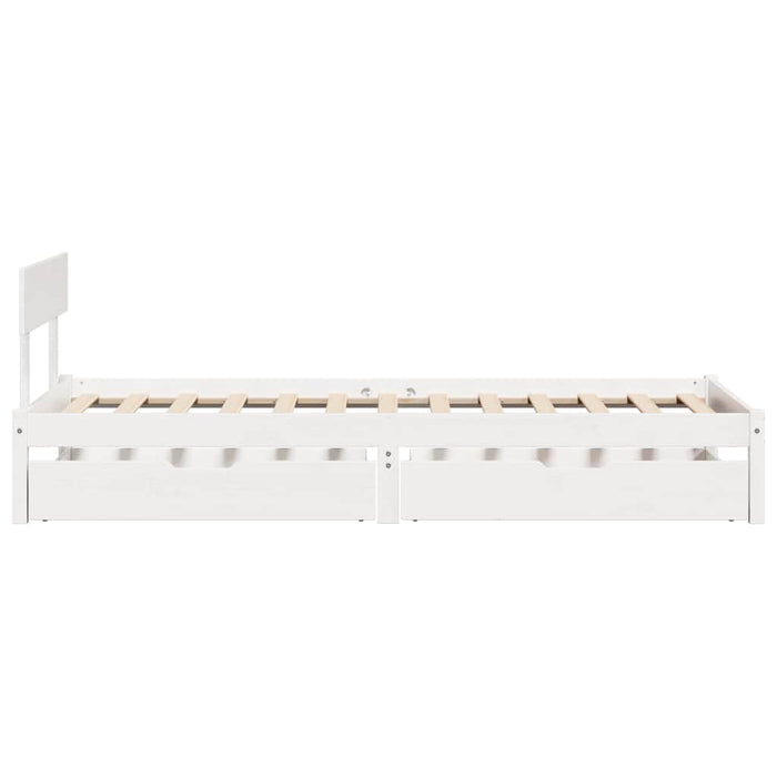 Cadru pat fără saltea, alb, 90x190 cm, lemn masiv de pin - WALTI WALTI