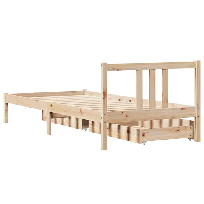 Cadru pat fără saltea, 90x190 cm, lemn masiv de pin - WALTI WALTI