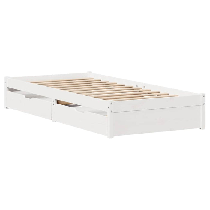 Cadru de pat fără saltea, alb, 75x190 cm, lemn masiv de pin - WALTI WALTI
