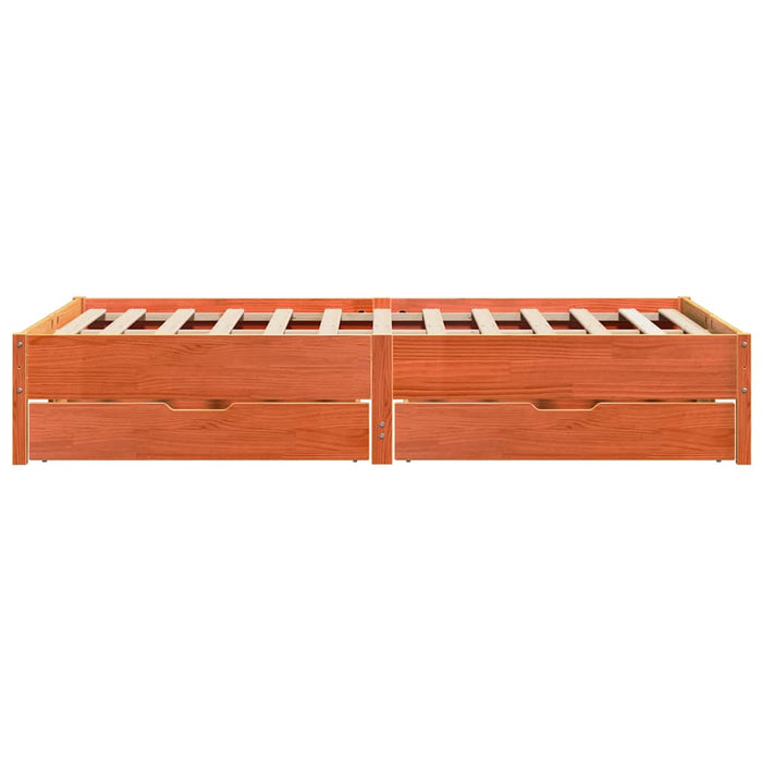 Cadru pat fără saltea, maro ceruit, 120x200 cm, lemn masiv pin - WALTI WALTI