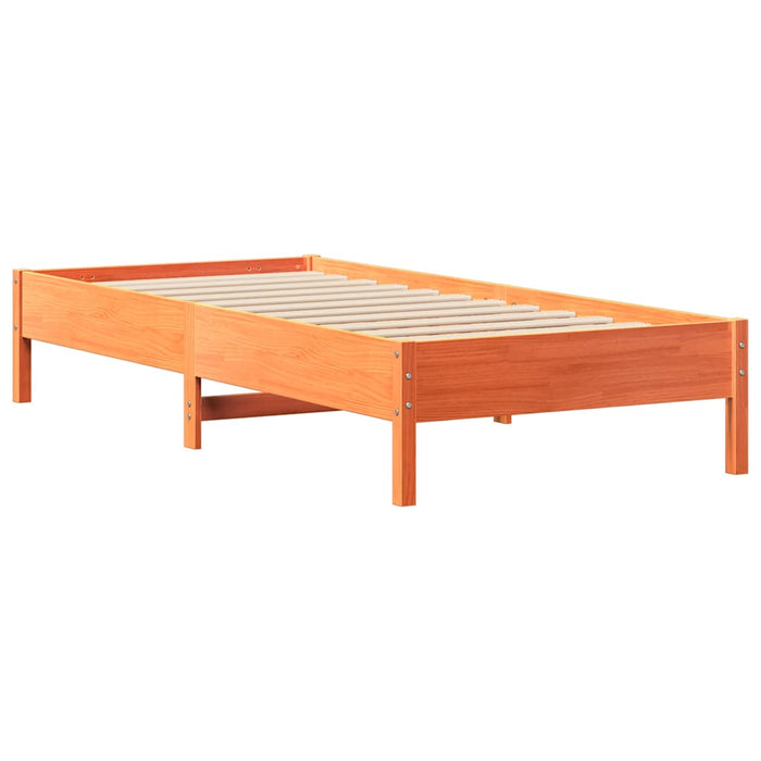 Cadru pat fără saltea, maro ceruit, 100x200 cm, lemn masiv pin - WALTI WALTI