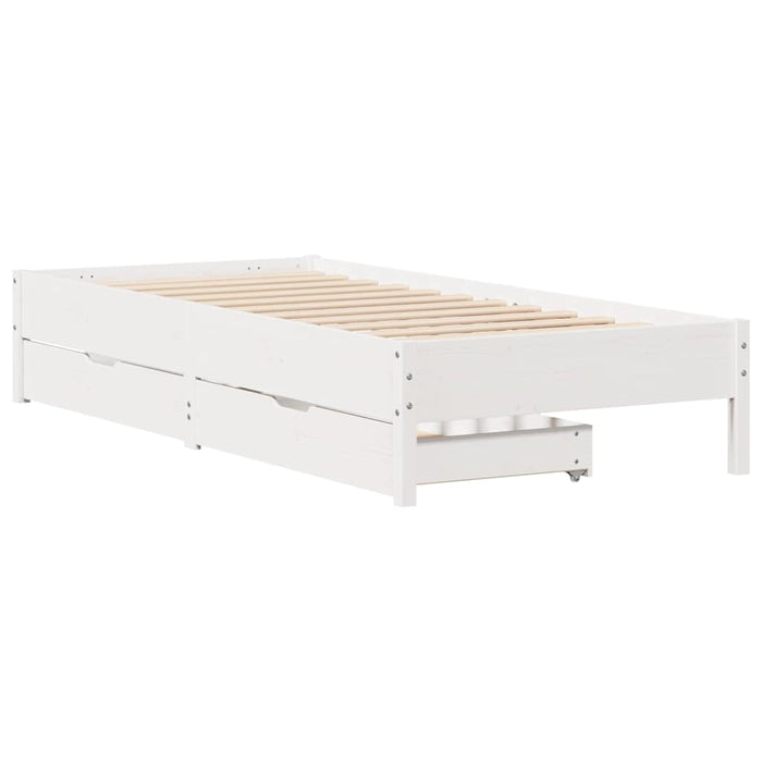 Cadru pat fără saltea, alb, 90x190 cm, lemn masiv de pin - WALTI WALTI
