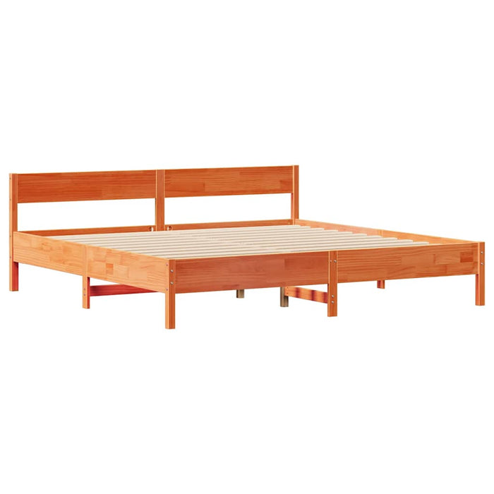 Cadru pat fără saltea, maro ceruit, 160x200 cm, lemn masiv pin - WALTI WALTI
