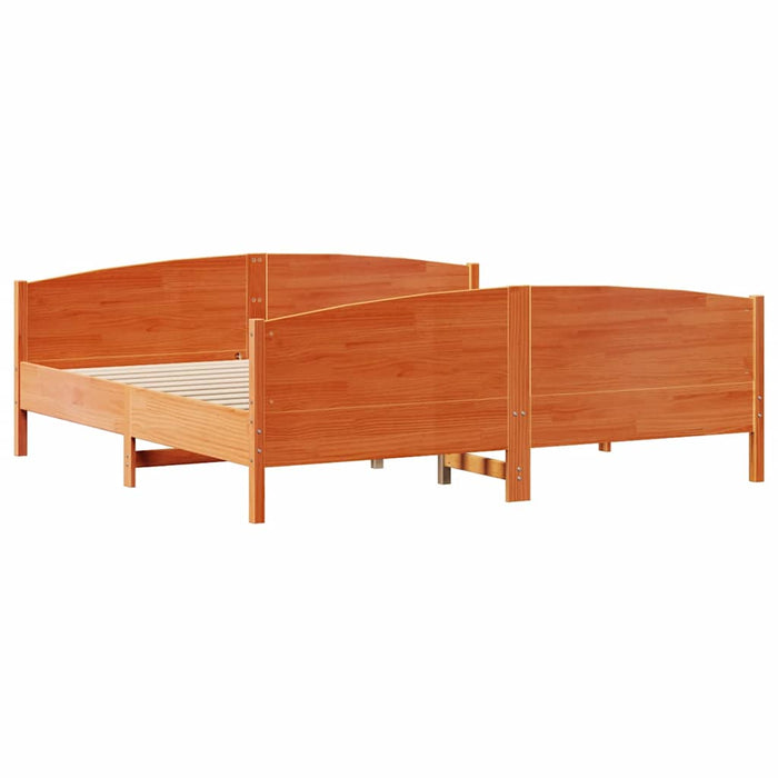 Cadru pat fără saltea, maro ceruit, 160x200 cm, lemn masiv pin - WALTI WALTI