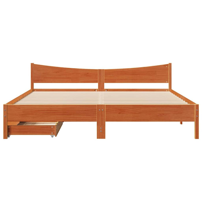 Cadru pat cu sertare, maro ceruit, 180x200 cm, lemn masiv pin - WALTI WALTI