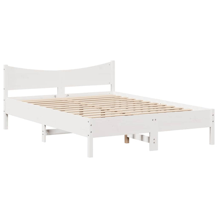 Cadru de pat cu sertare, alb, 150x200 cm, lemn masiv pin - WALTI WALTI