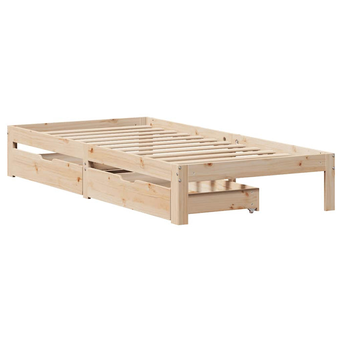 Cadru de pat pentru copii cu sertare, 90x190 cm, lemn masiv pin - WALTI WALTI