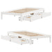 Cadru Pat cu Sertare Alb 100x200 cm Lemn Masiv Pin - WALTI WALTI