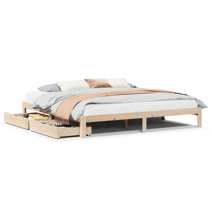 Cadru de pat cu sertare 180x200 cm lemn masiv pin - WALTI WALTI
